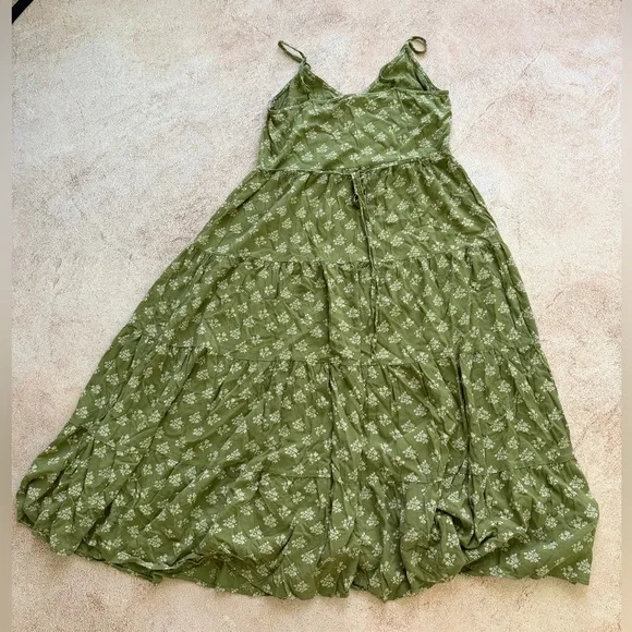 Patrons of Peace Olive Green Floral Button-Down Maxi Dress - Picture 3 of 3